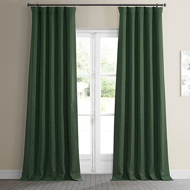 Rèm vải xanh rêu phòng khách thumbnail 3